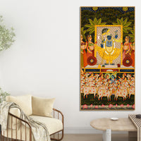 Traditional Pichwai Shrinathji Canvas Wall Painting | Living Room Spiritual Decor