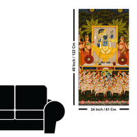 Traditional Pichwai Shrinathji Canvas Wall Painting | Living Room Spiritual Decor