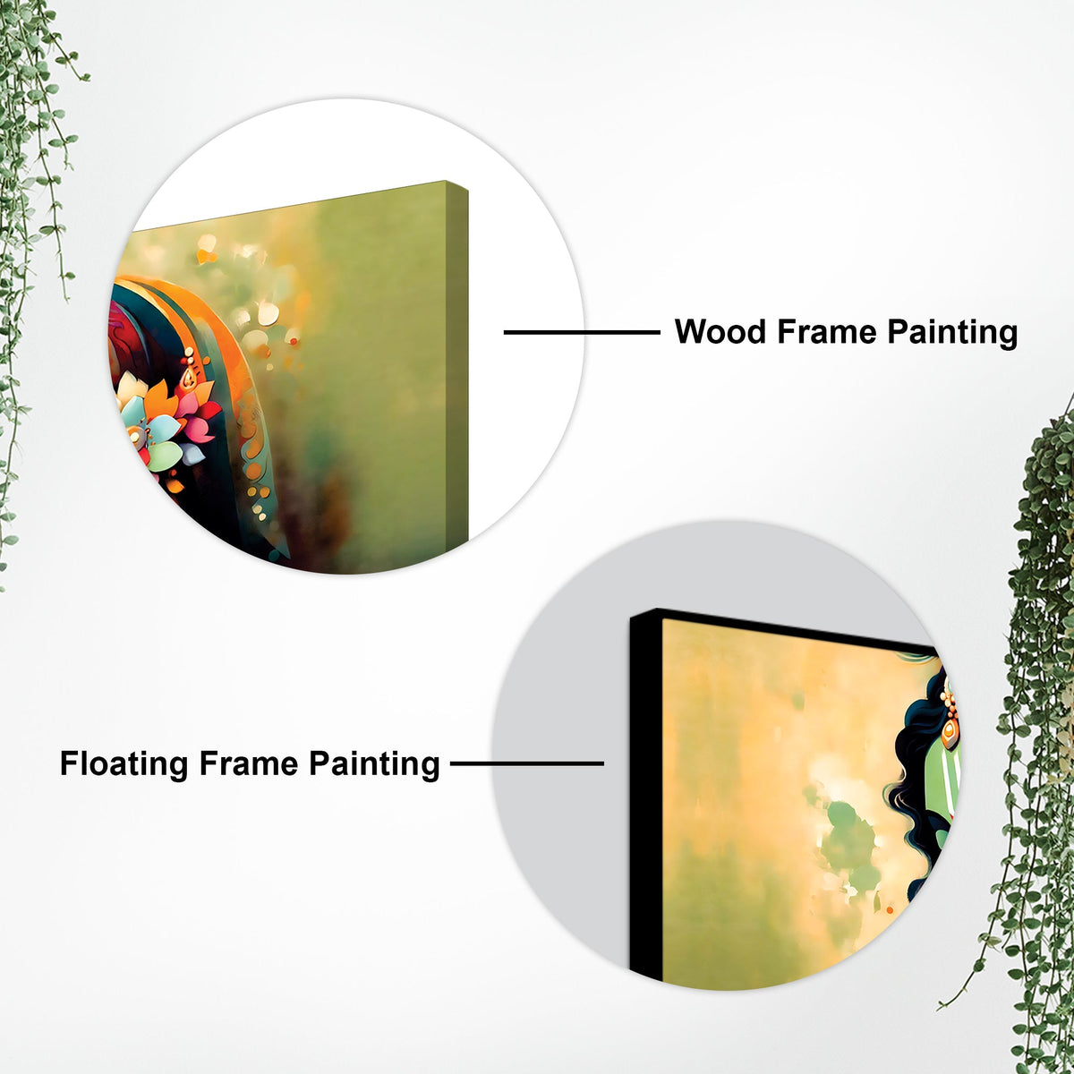 Traditional Radha Krishna Canvas Wall Painting for Spiritual Home Décor