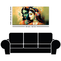 Traditional Radha Krishna Canvas Wall Painting for Spiritual Home Décor