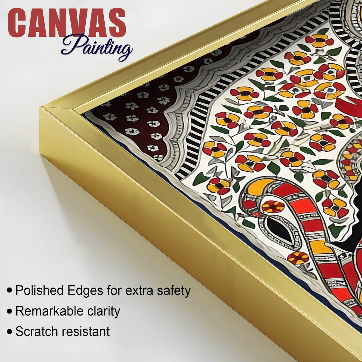 Traditional Ramayana Madhubani Canvas Wall Painting