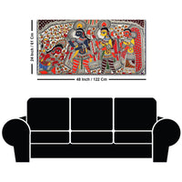 Traditional Ramayana Madhubani Canvas Wall Painting