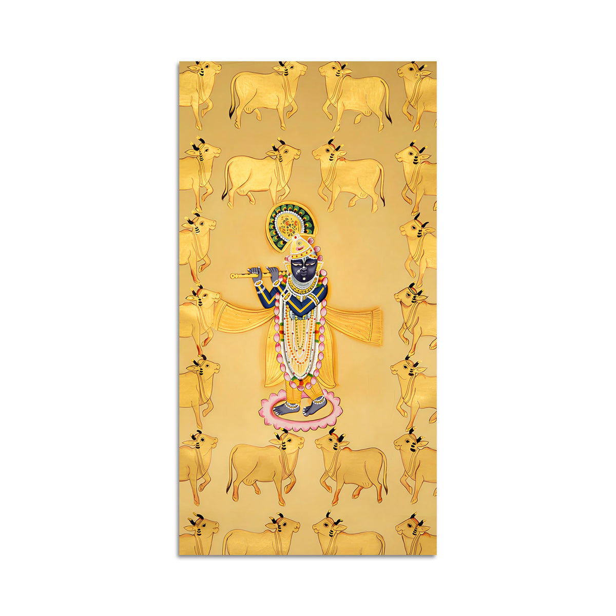 Traditional Shreenathji Canvas Painting | Devotional Decor