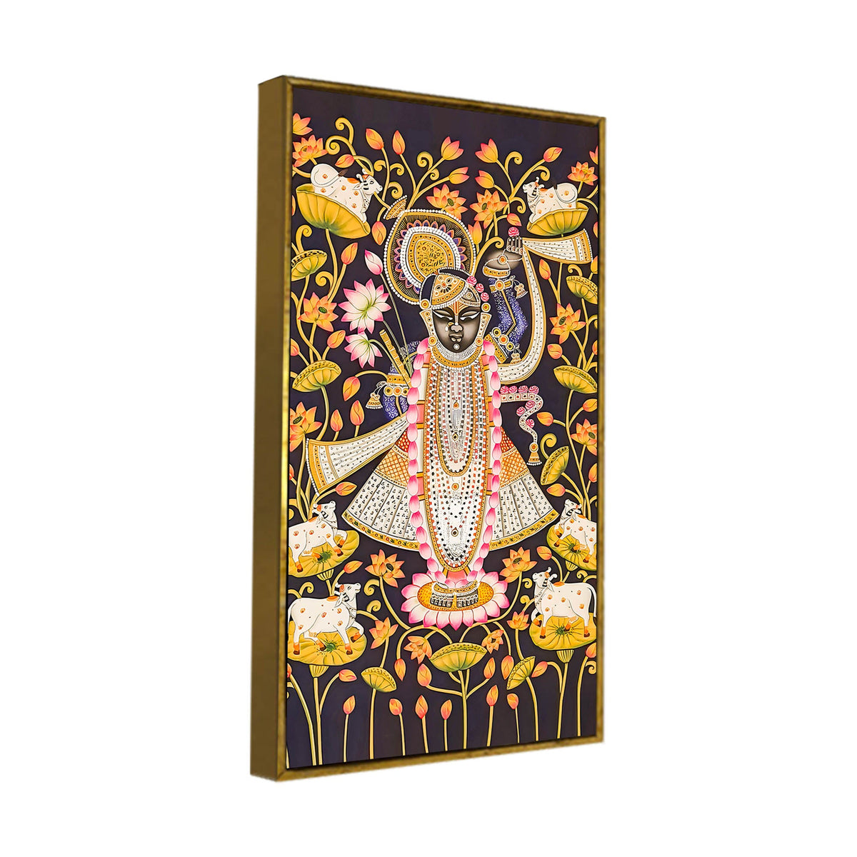 Traditional Shreenathji Canvas Wall Painting | Luxury Religious Decor