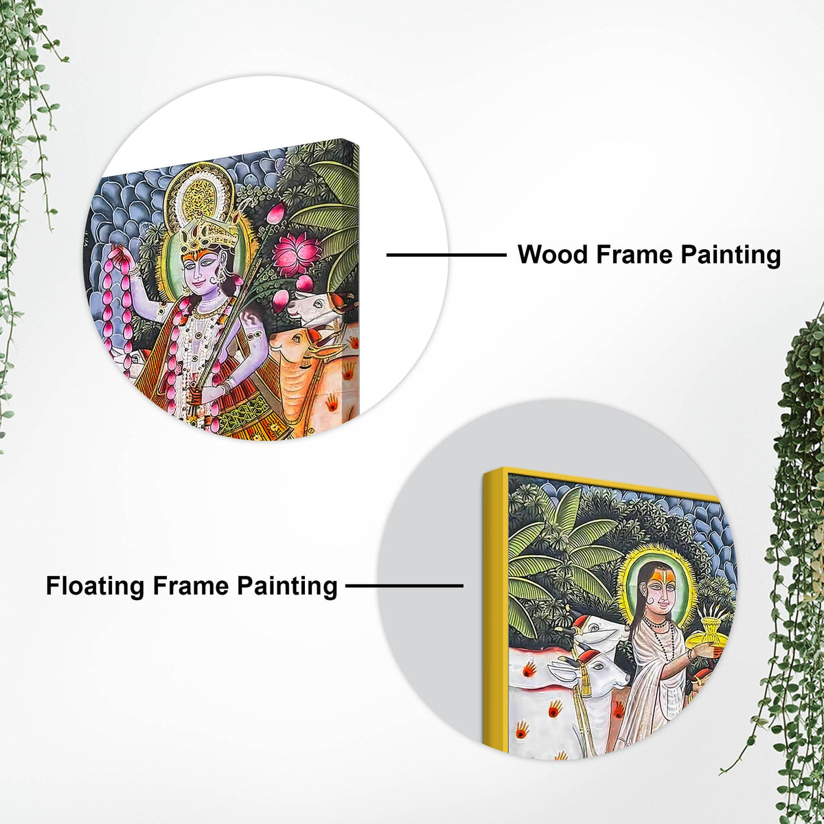 Traditional Shreenathji Temple Scene Pichwai Canvas Wall Painting