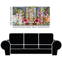 Traditional Shreenathji Temple Scene Pichwai Canvas Wall Painting