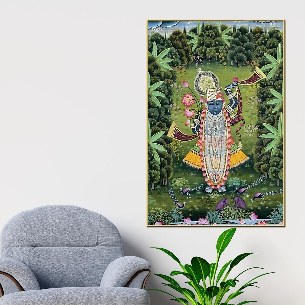 Traditional Shrinathji Pichwai Art Canvas Painting | Spiritual Wall Décor