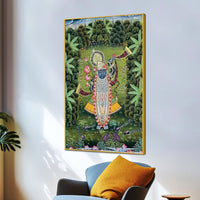 Traditional Shrinathji Pichwai Art Canvas Painting | Spiritual Wall Décor