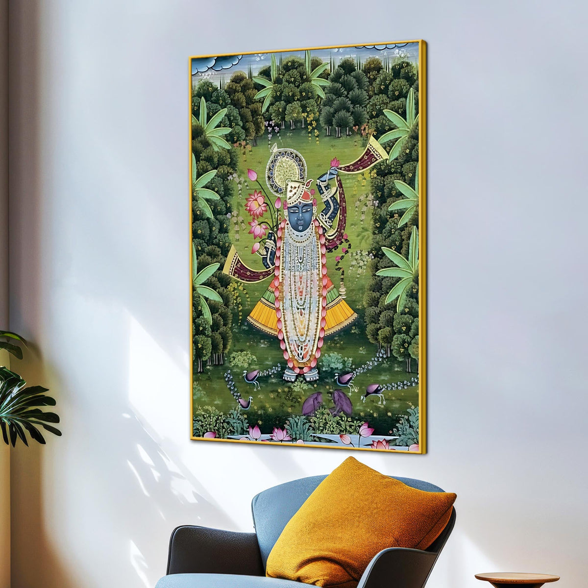 Traditional Shrinathji Pichwai Art Canvas Painting | Spiritual Wall Décor