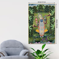 Traditional Shrinathji Pichwai Art Canvas Painting | Spiritual Wall Décor