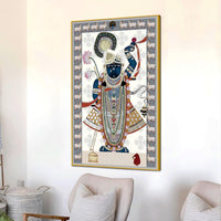 Traditional Shrinathji Pichwai Canvas Painting | Indian Spiritual Wall Décor