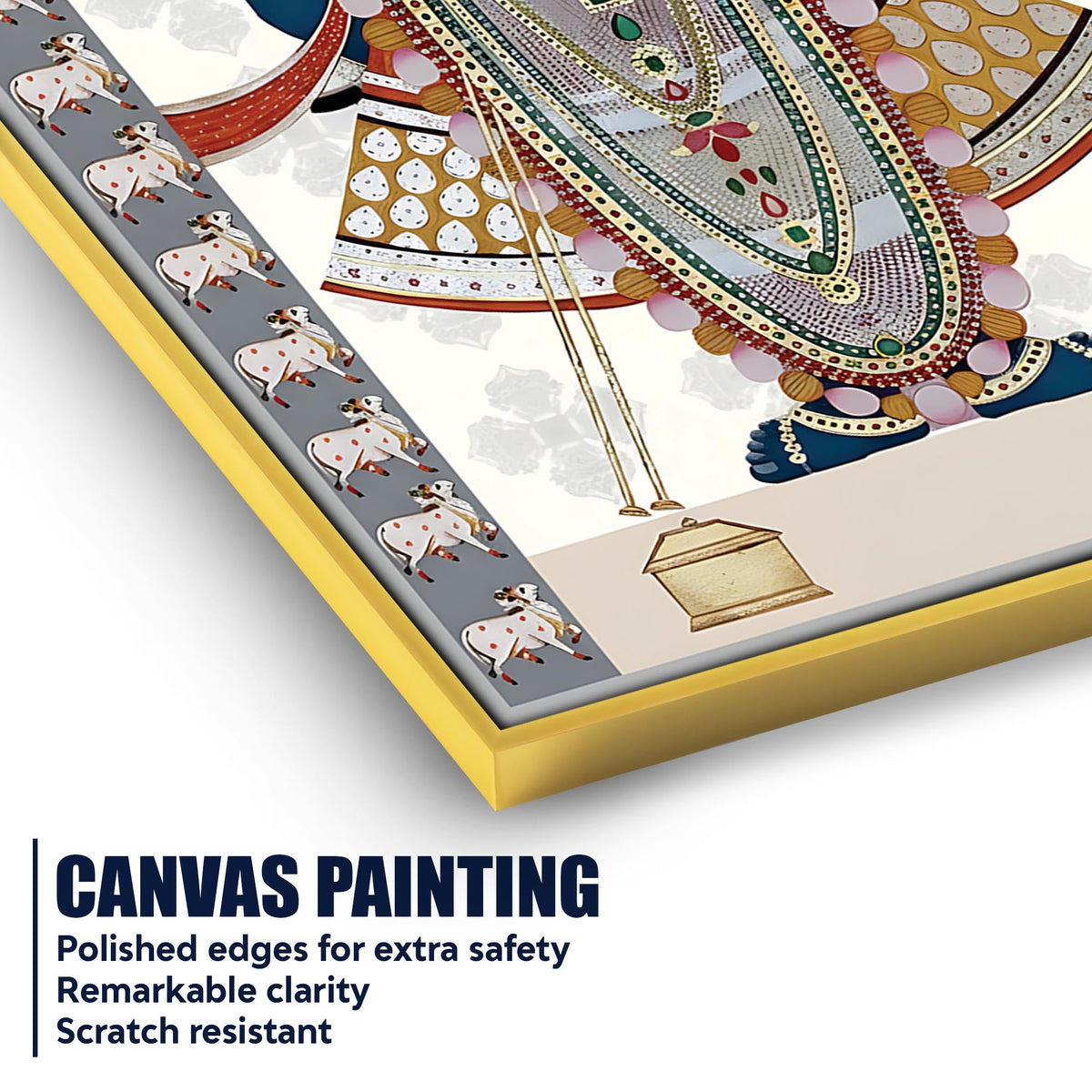 Traditional Shrinathji Pichwai Canvas Painting | Indian Spiritual Wall Décor