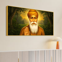 Traditional Sikh Guru Nanak Dev Ji Wall Painting for Pooja Room