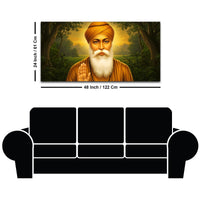 Traditional Sikh Guru Nanak Dev Ji Wall Painting for Pooja Room