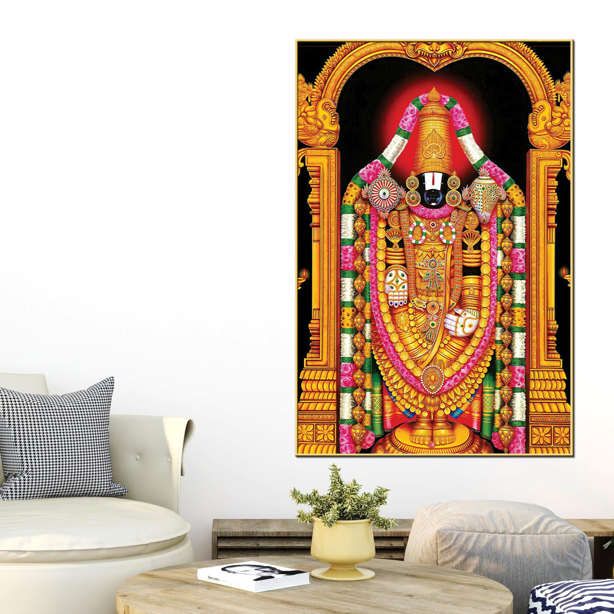 Traditional Tirupati Balaji Canvas Painting | Religious Décor