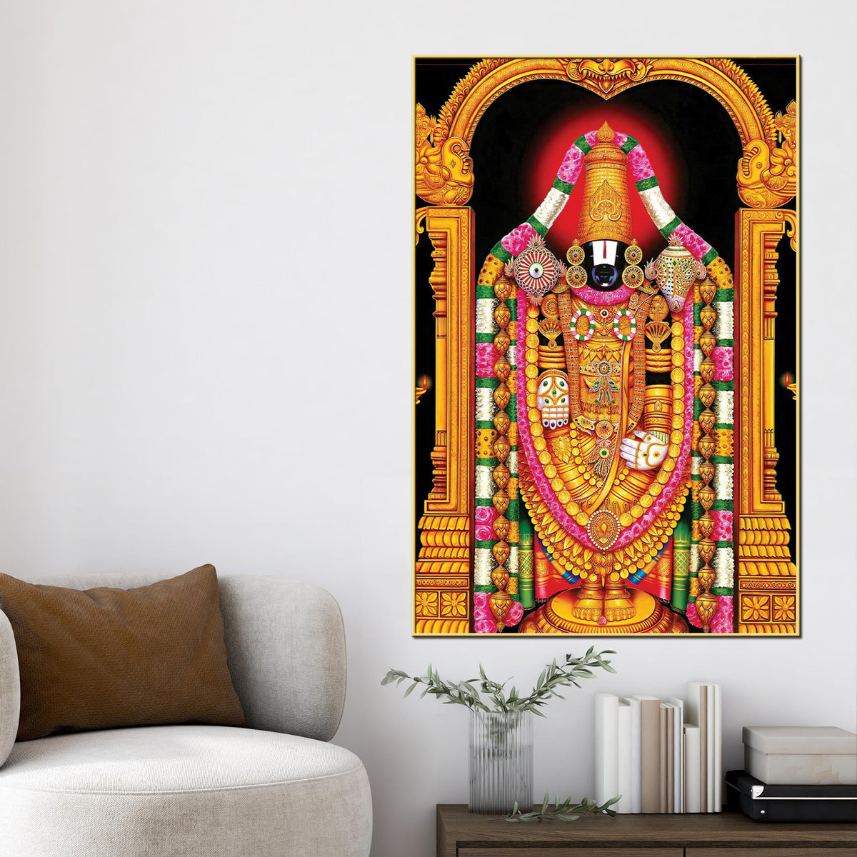 Traditional Tirupati Balaji Canvas Painting | Religious Décor