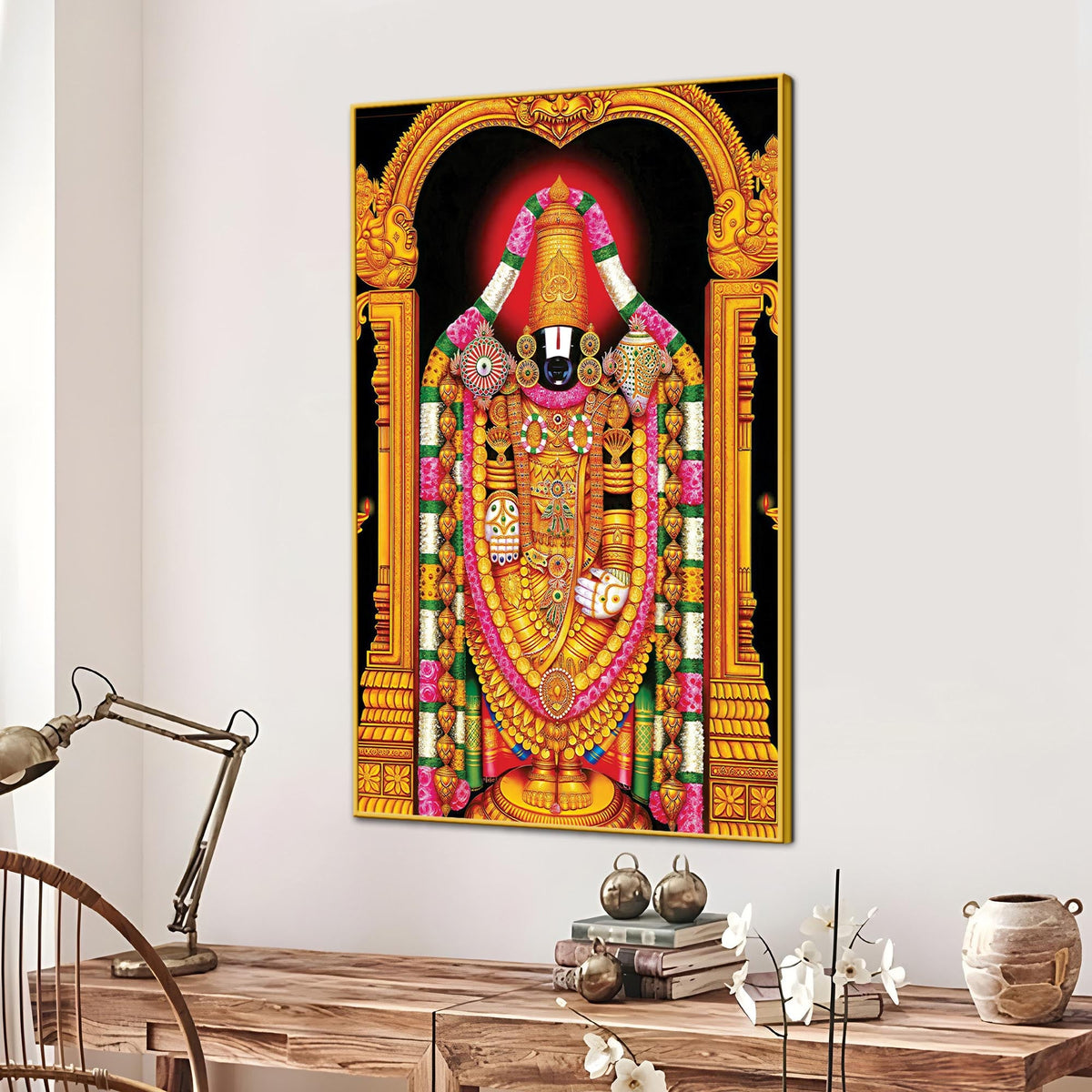 Traditional Tirupati Balaji Canvas Painting | Religious Décor