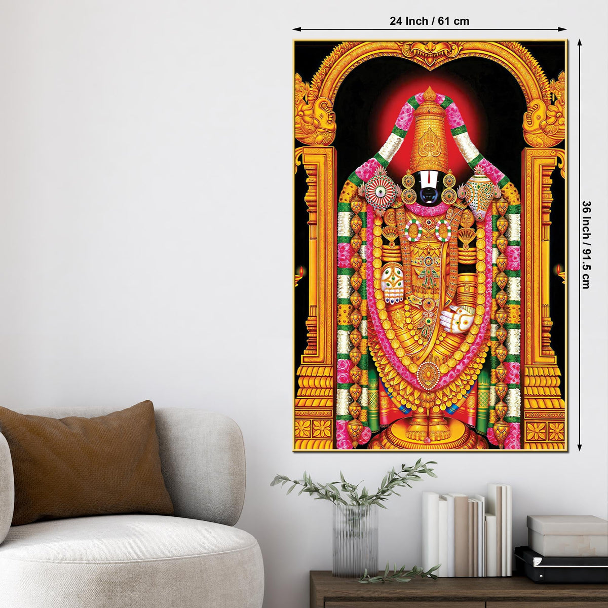 Traditional Tirupati Balaji Canvas Painting | Religious Décor