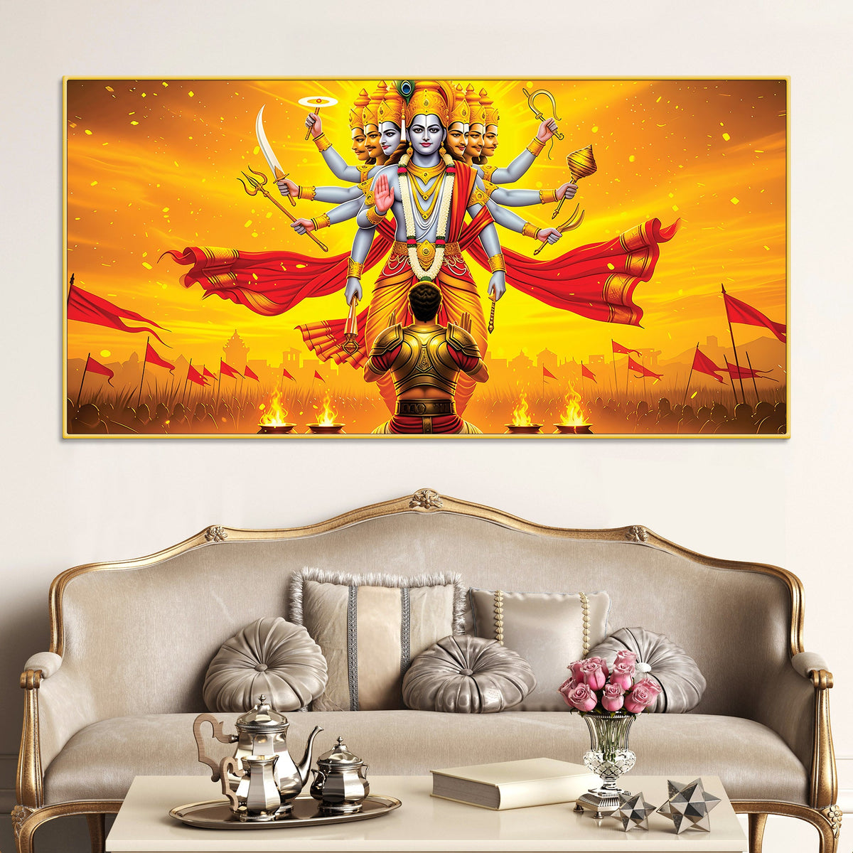 Traditional Vishvarupa Divine Wall Painting on Premium Canvas