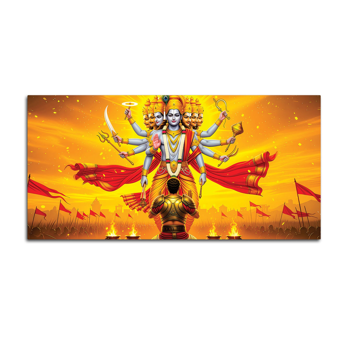 Traditional Vishvarupa Divine Wall Painting on Premium Canvas