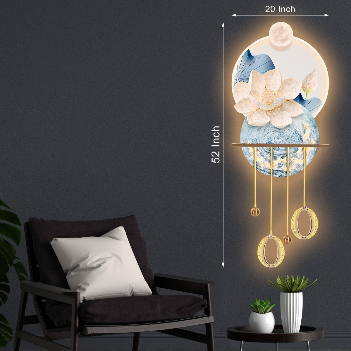 Tree of Serenity Crystal Glass Backlit LED Wall Art