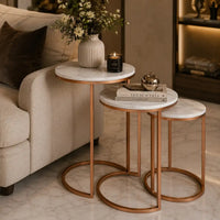 Trio Copper Premium Coffee Tables Set of 3