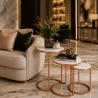 Trio Copper Premium Coffee Tables Set of 3