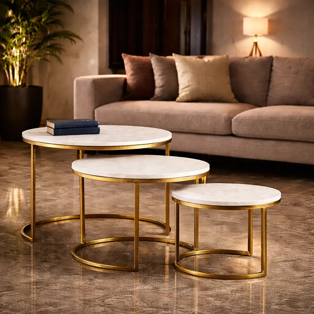 Trio Golden Premium Coffee Tables Set of 3