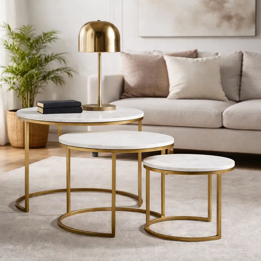 Trio Golden Premium Coffee Tables Set of 3