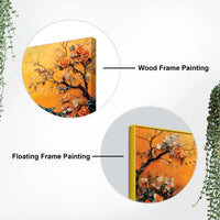 Two Marvellous Peacock Under a Golden Sky Canvas Wall Painting
