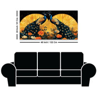Two Sophisticated Peacocks in Bloom Canvas Wall Painting
