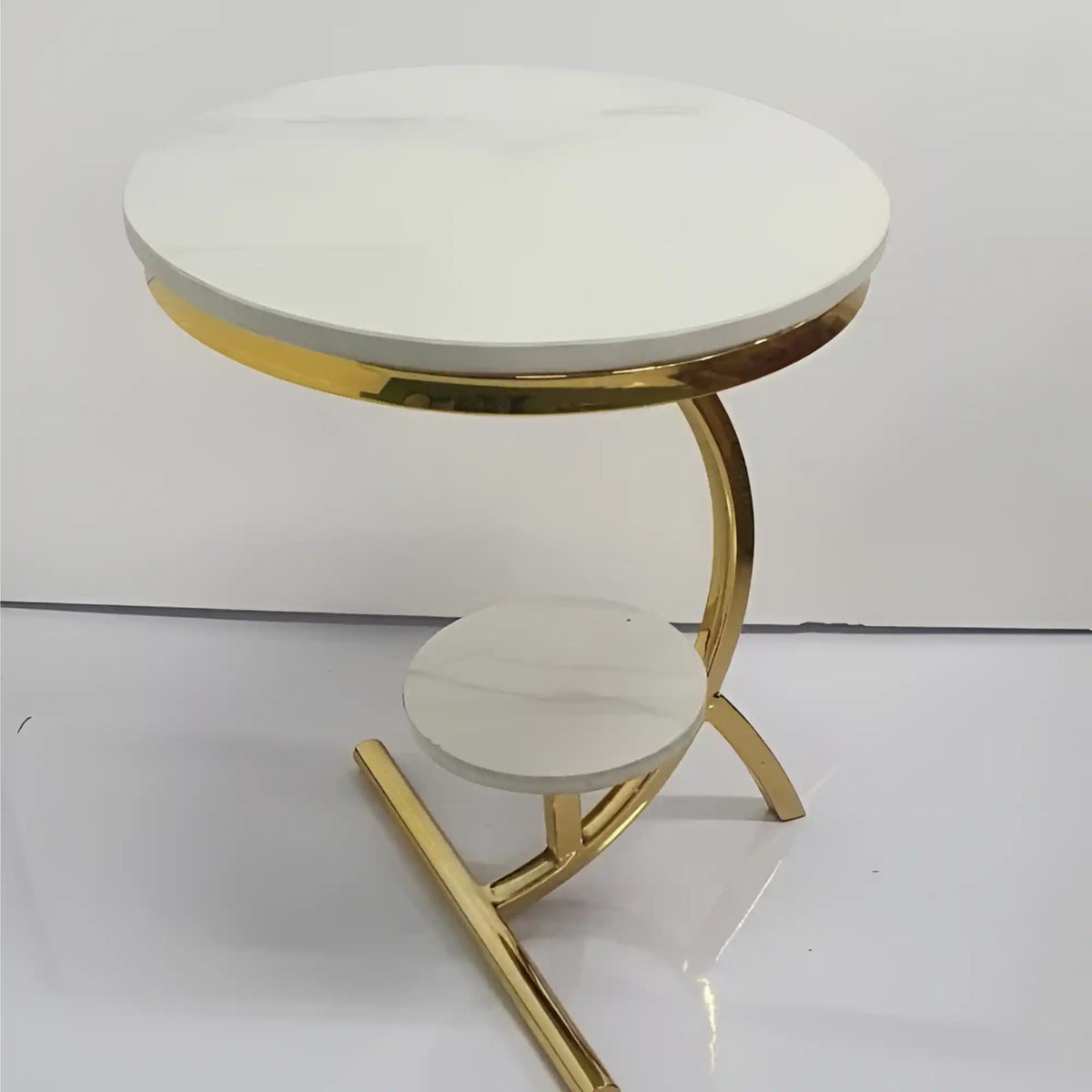 Two-Tier Stylish Round Contemporary Side Table