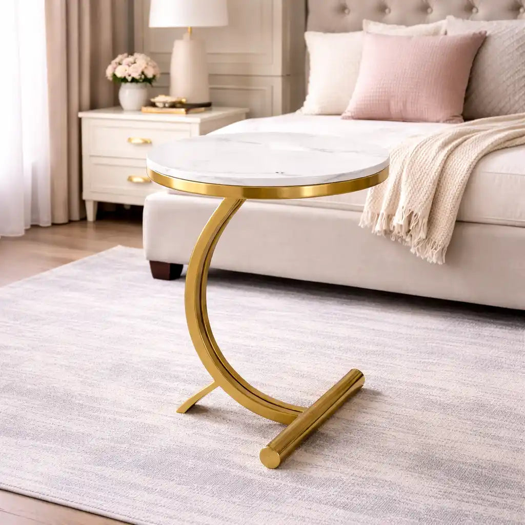 Two-Tier Stylish Round Contemporary Side Table