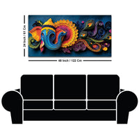 Unique Abstract Quilling Art Styled Lord Ganesha Canvas Wall Painting for Home & Office Decoration – Modern Spiritual Wall Decor