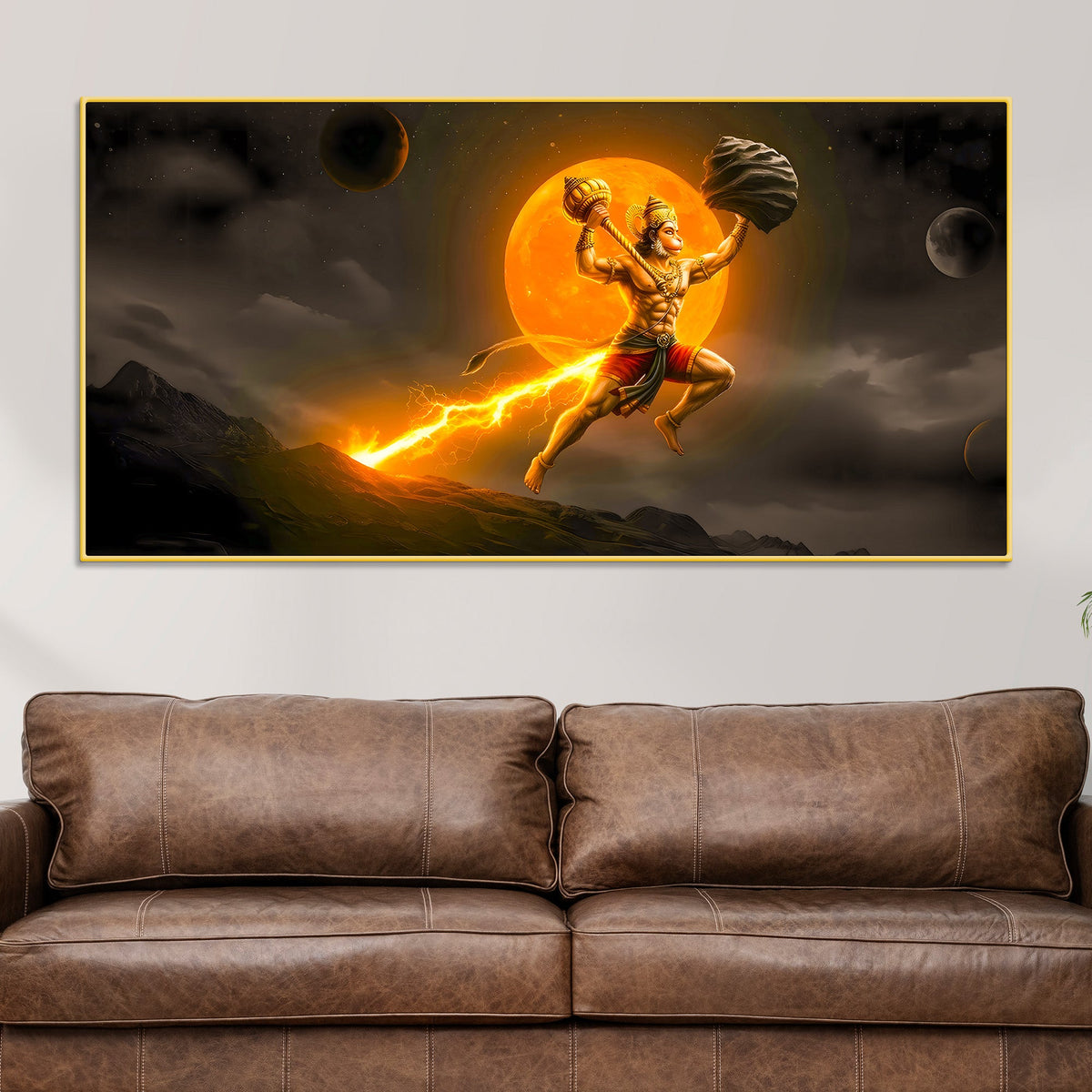 Veer Hanuman Ji Canvas Painting for Home