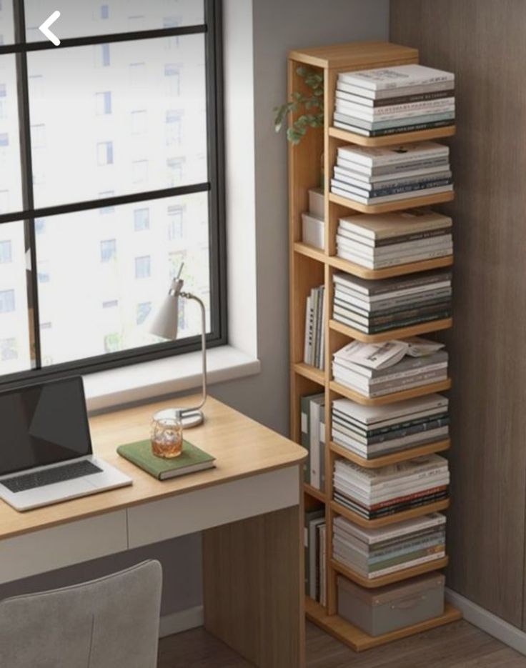 Vertical Wooden Bookshelf |Compact Storage Shelf for Books