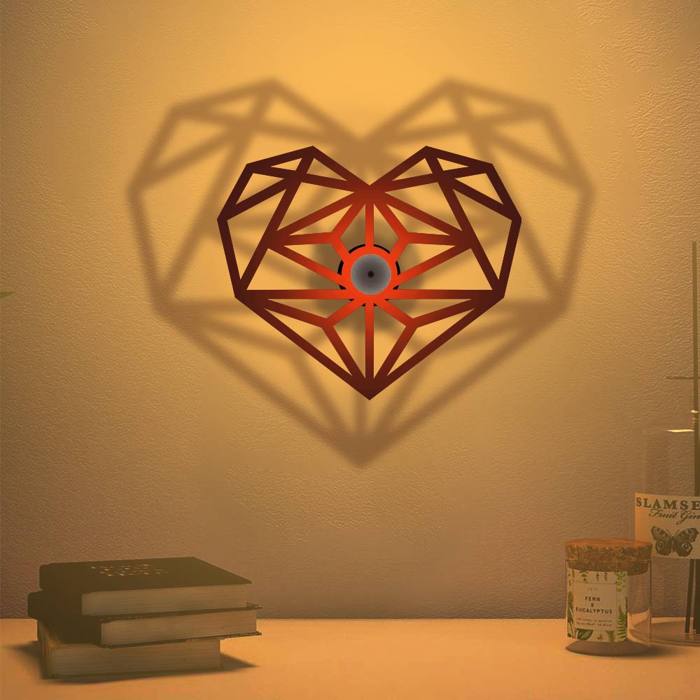 3D heart Shape Design Shadow Lamp