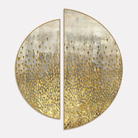 Abstract Acrylic with Golden Glitter Art Semi Circle Frames Set Of 2