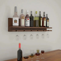 Aesthetic Backlit Look MDF Mini Bar Shelf in Walnut Finish