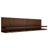 Aesthetic Backlit Look MDF Mini Bar Shelf in Walnut Finish