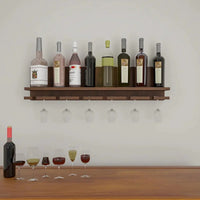 Aesthetic Backlit Look MDF Mini Bar Shelf in Walnut Finish