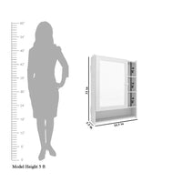 Aesthetic Design Spacious Wooden Bathroom Mirror Cabinet with 6 Shelves with White Finish