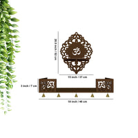 Aesthetic Designer  Wall Hanging Wooden Temple/ Pooja Mandir Design with Shelf, Brown Color