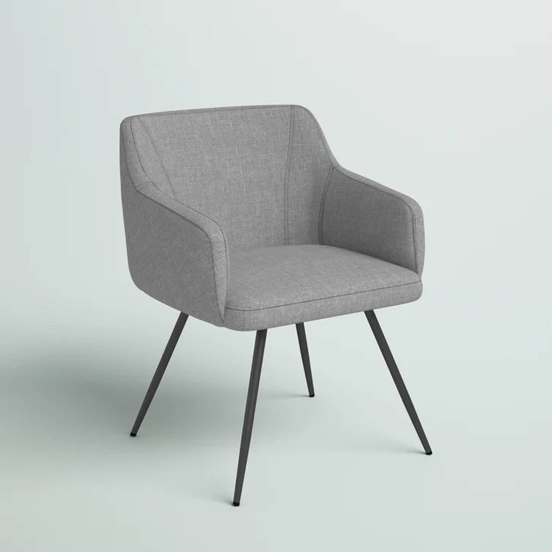 Aesthetic Grey Velvet Classic Accent Chair