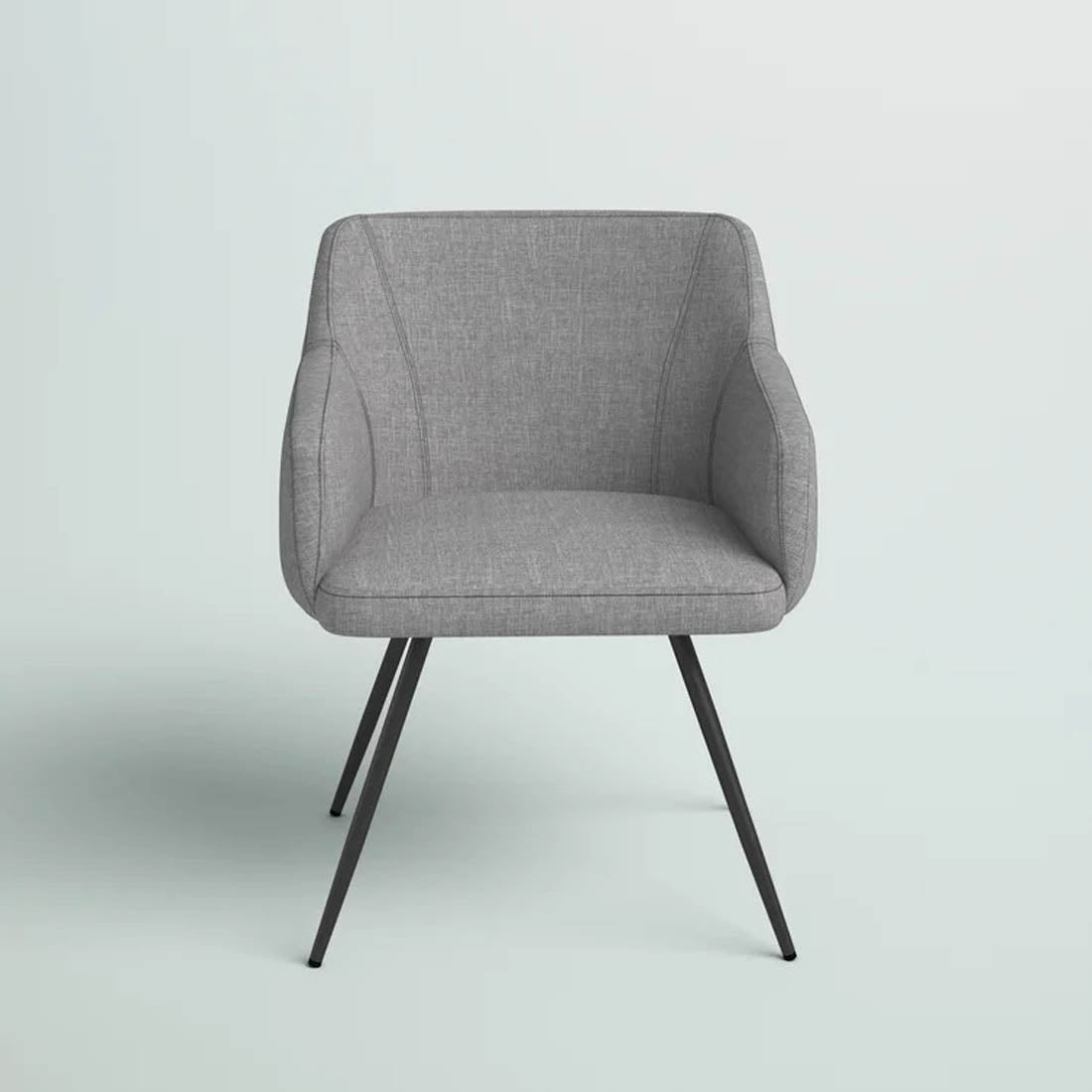Aesthetic Grey Velvet Classic Accent Chair