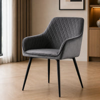 Artistic Classic Grey Diamond Cut Velvet Sofa Lounge Chair