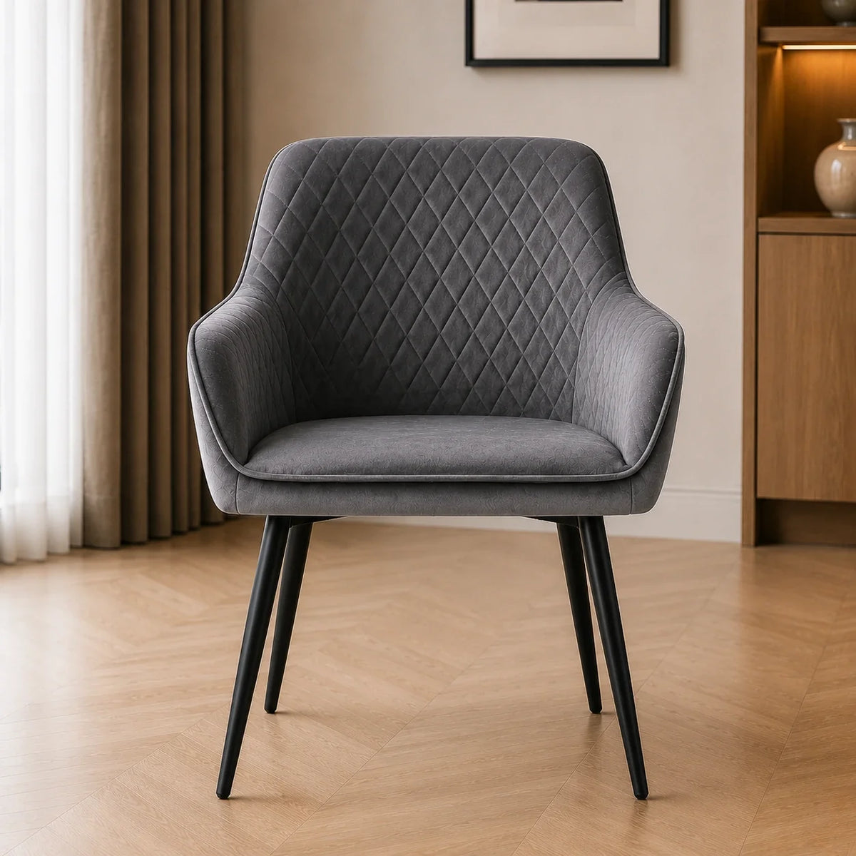 Artistic Classic Grey Diamond Cut Velvet Sofa Lounge Chair