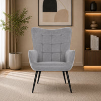 Artistic Grey Luxurious Velvet  Sofa Lounge Chair