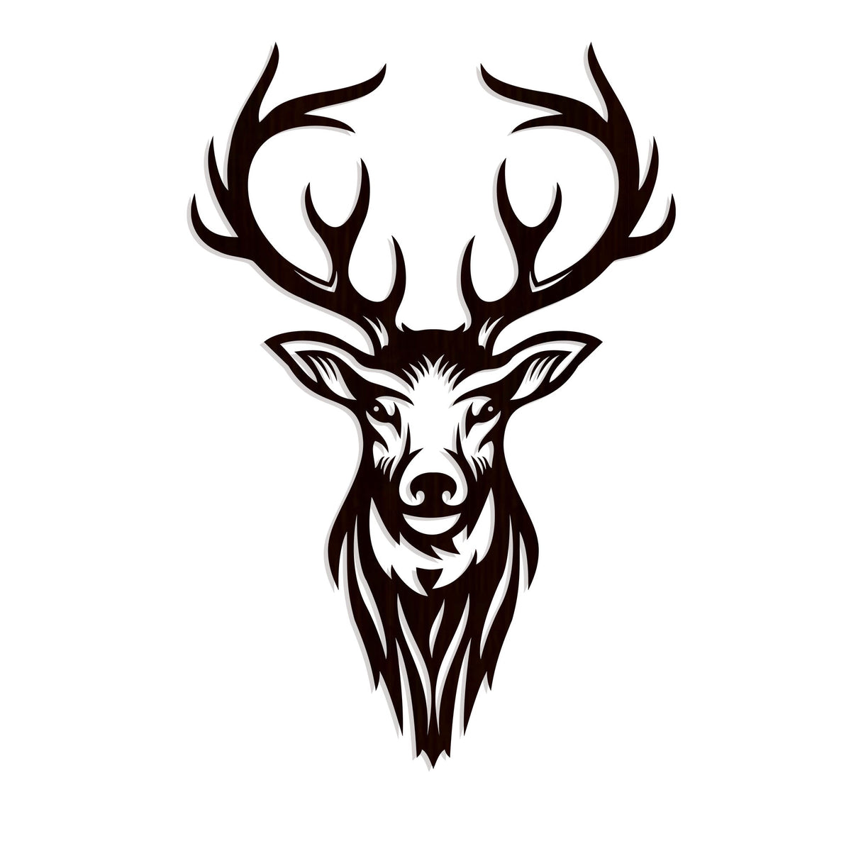 Beautiful Deer Head Premium Backlit Wooden Wall Hanging with LED Night Light Walnut Finish