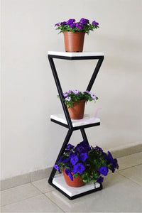 Beautiful Designer White Marble Side Table with Storage Shelf